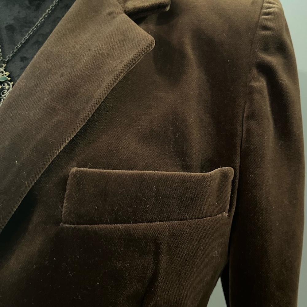 Vintage Velvet CASUAL CORNER Chocolate Brown Blazer - Picture 4 of 16